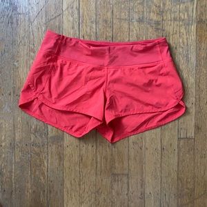 Lululemon red running shorts